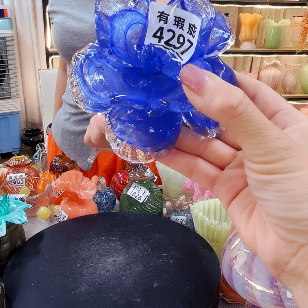 4297瑕 家悦琉璃花瓶摆件不完美