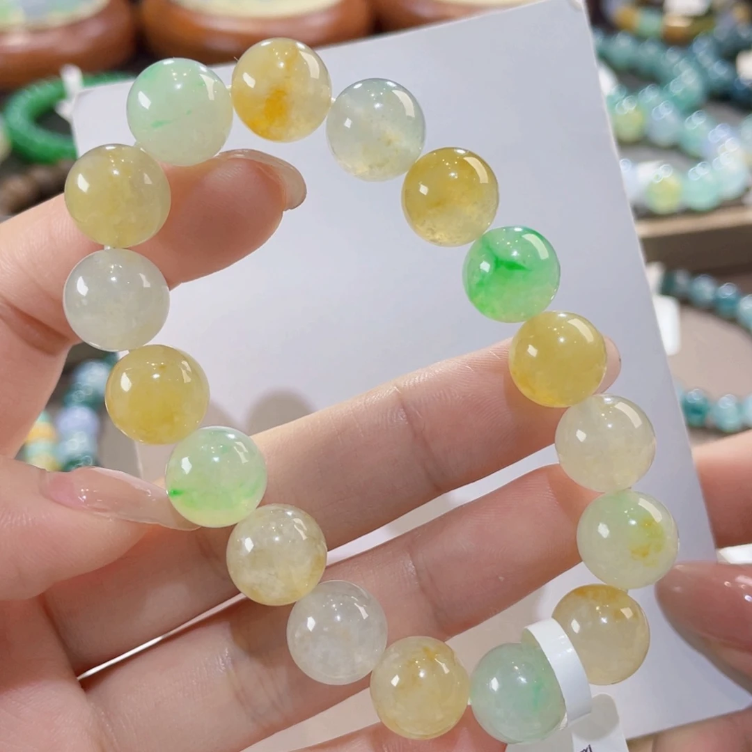 未镶嵌手链翡翠卡11黄加绿