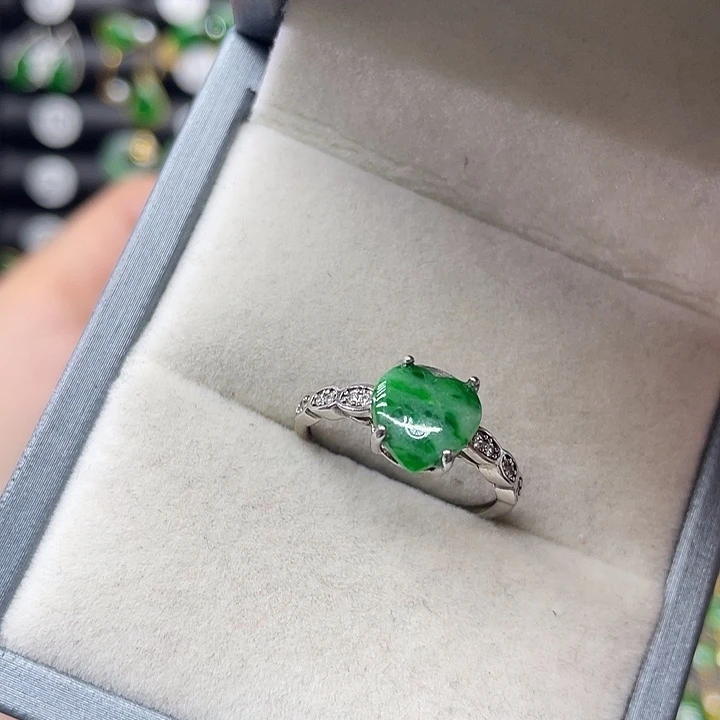 翡翠银S925镶嵌戒指