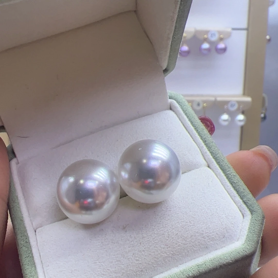 淡水珍珠耳饰银S925镶嵌