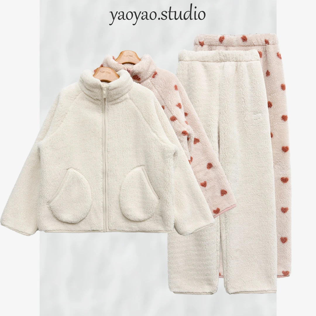 【瑶瑶】冬季上新休闲百搭减龄睡衣一套YY13019