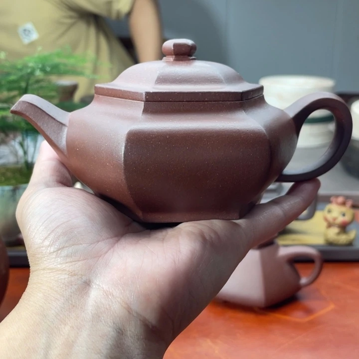 中***舵茶壶紫砂大彬六方，四号井底槽清
