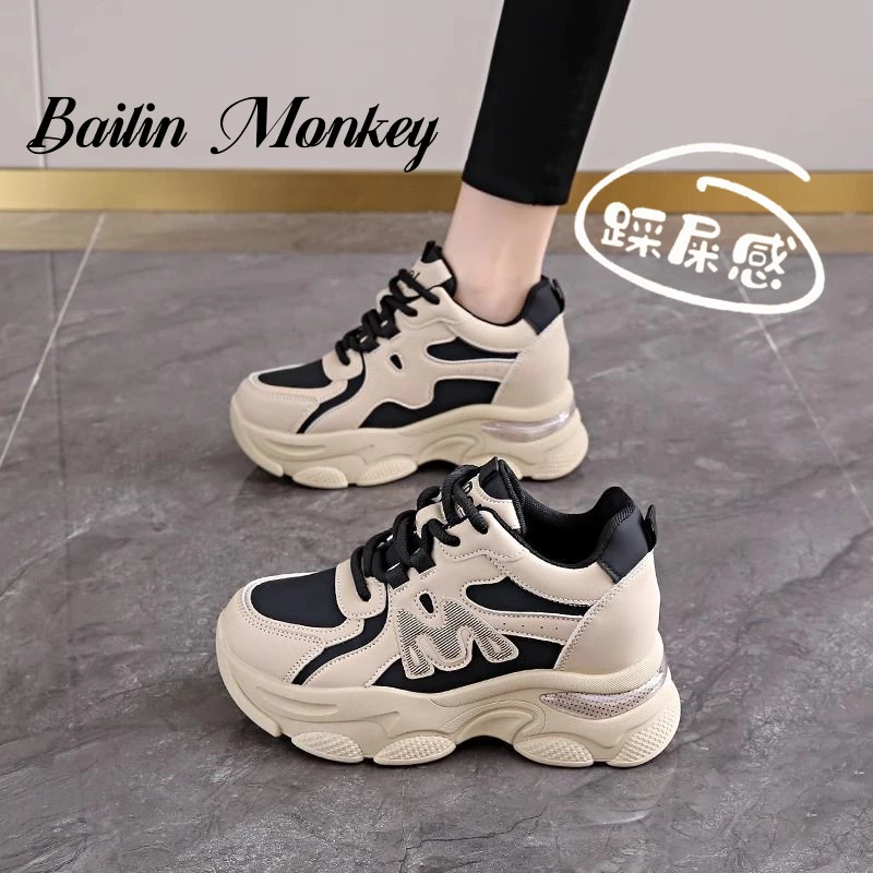 品牌爆款老爹鞋女2024新款四季款显脚小运动鞋厚底内增高潮流时尚