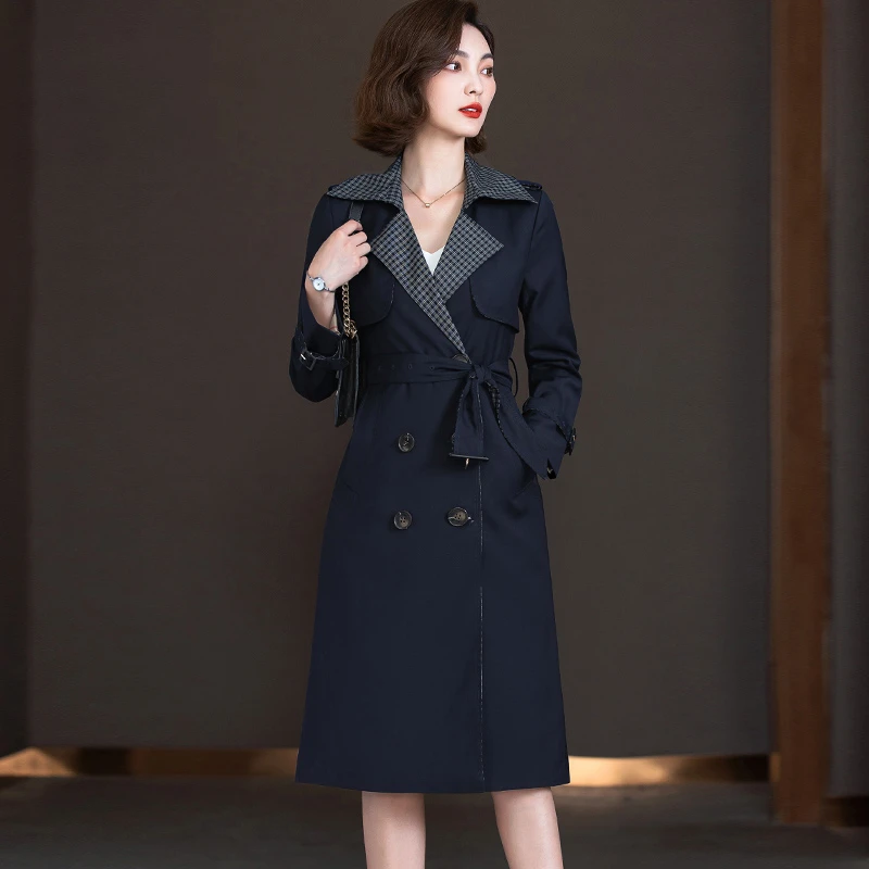 风衣外套女中长款修身2025流行春秋高端气质英伦风过膝女风衣大衣