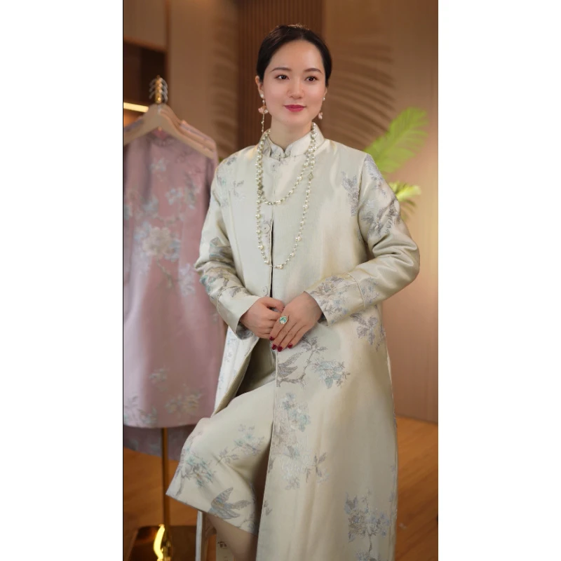 香雪海｜新中式国风古韵提花刺绣改良风衣外套2024D939-一一