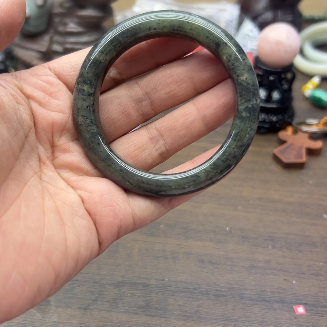 和田玉未镶嵌手镯54.2圈围417