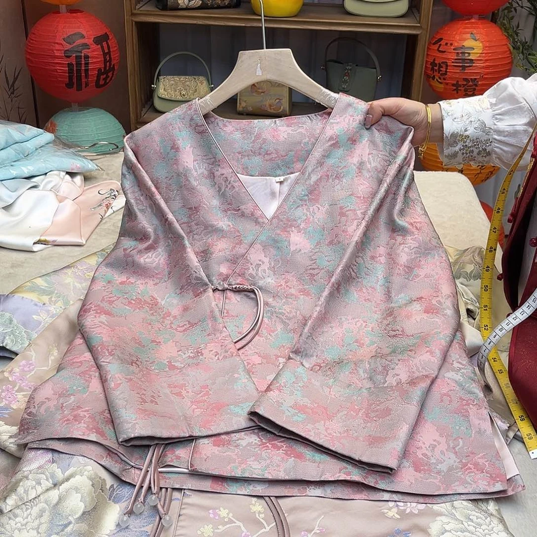 刺绣欧根纱手工苏绣美衣M