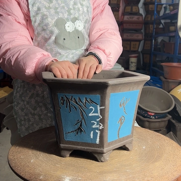 25蓝六方花盆花盆花盆花盆花盆