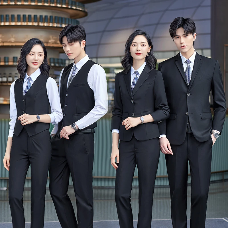 高端职业装西装套装男女同款工作服商务酒店4S店教师工装物业销售