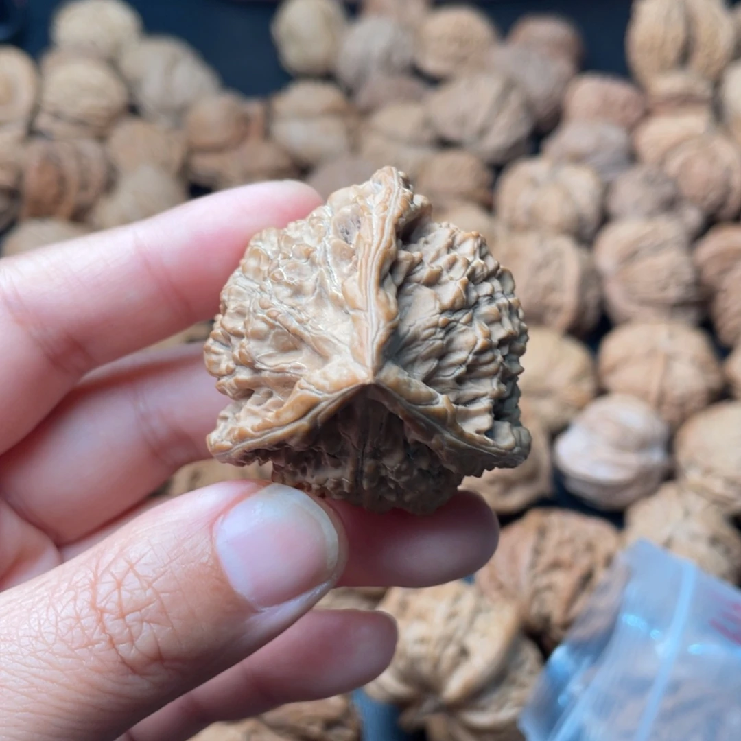 文玩核桃把件43官帽三棱