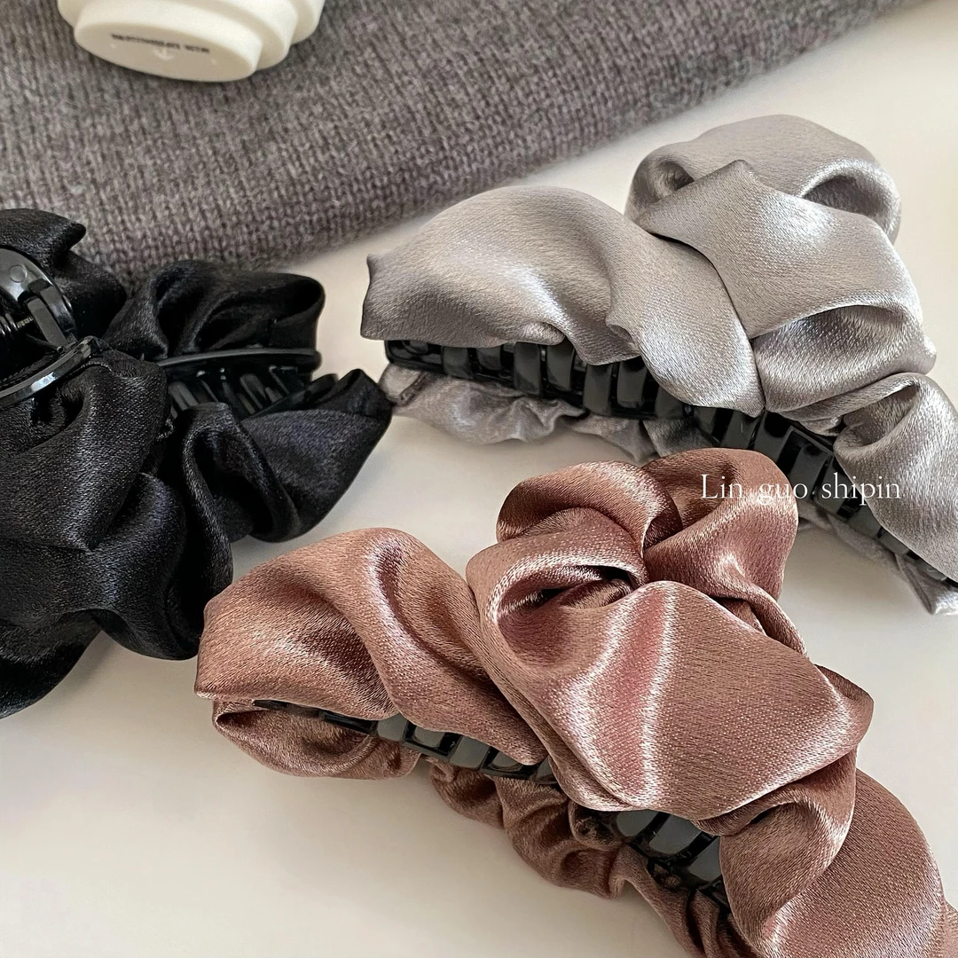 气质网红简约闪光褶皱小抓夹发夹女国潮时尚头饰