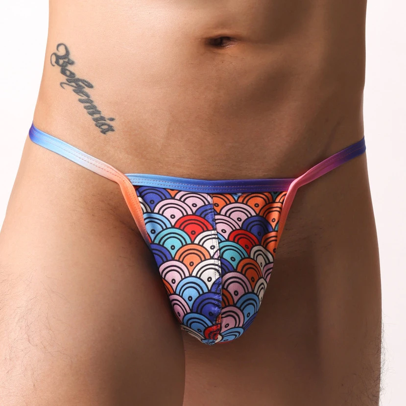 GAY男士低腰内裤情趣用品性感条纹透气网超弹超柔三角裤E113短裤