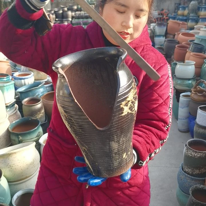 红陶口18高31瑕疵一个盆子