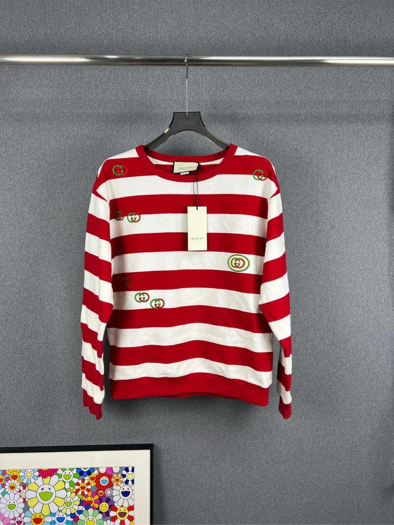 全新未使用 GUCCI/古驰 双G格纹针织毛衣 XS码 全新带吊牌 A11892