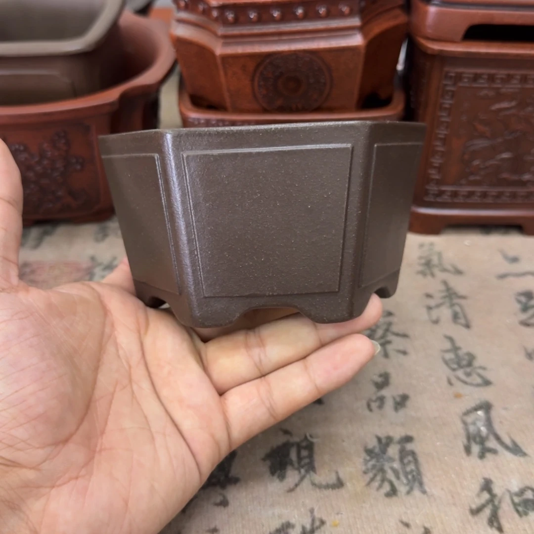 紫砂花盆10x5.5内经紫砂花盆