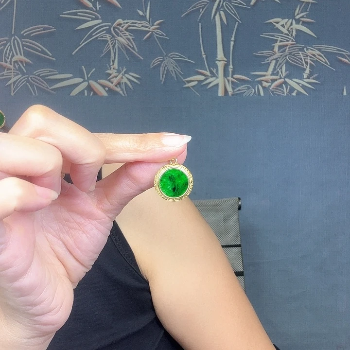 翡翠银S925镶嵌吊坠(不含链)特价