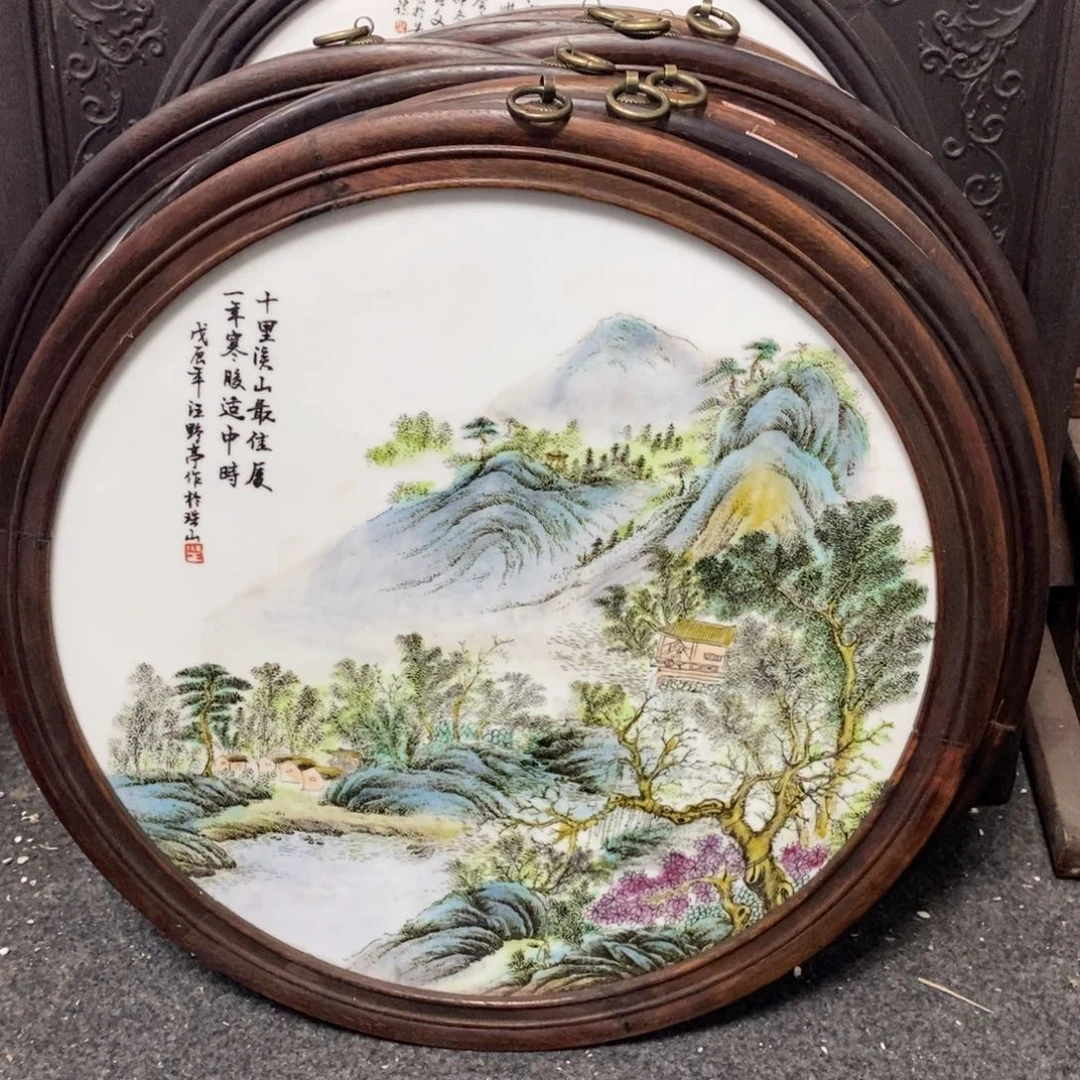 瓷片43*43 景德镇瓷板画柴窑烧制