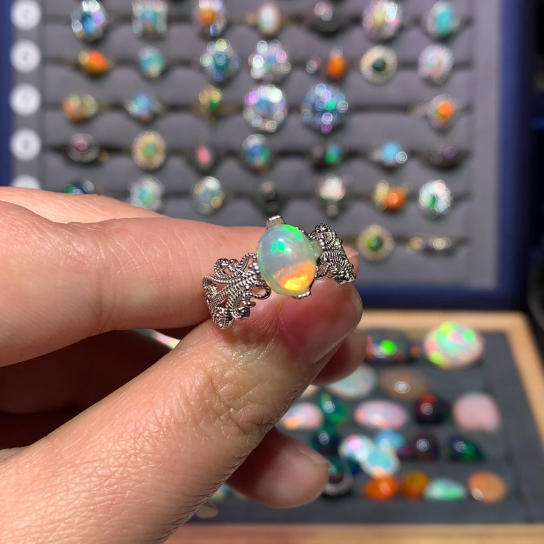 欧泊戒指款式银S925镶嵌?****L