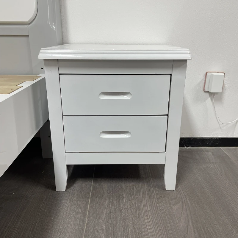 床头柜简约现代实木卧室床边柜轻奢高级感收纳储物柜白色