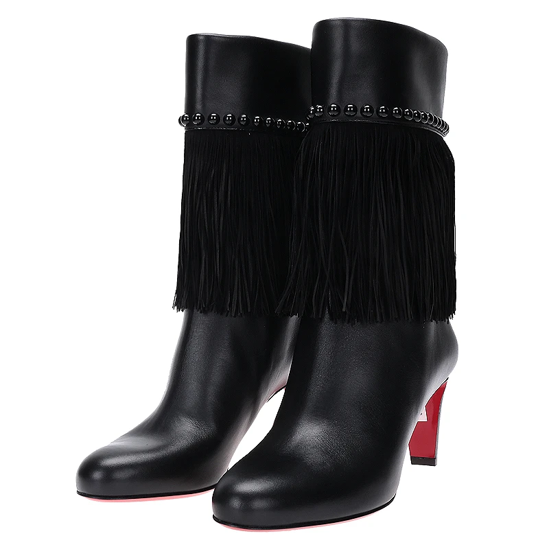 未使用 Christian Louboutin/克里斯提·鲁布托 女士中筒靴3161095