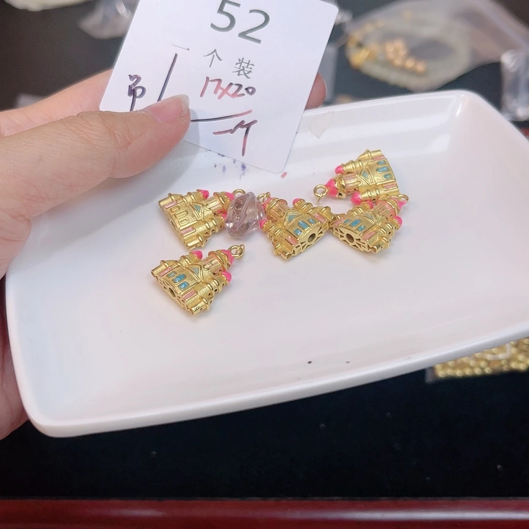 紫晶珠宝半成品银S925镀金镶嵌52