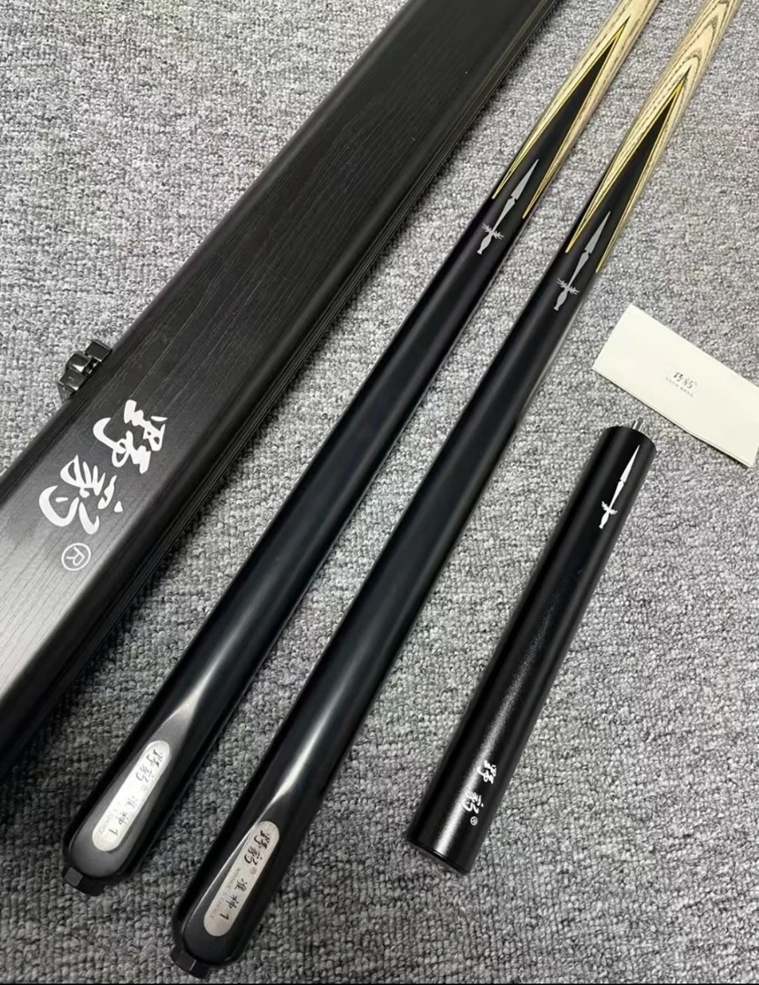 准神一免漆中式手工一体通杆小头台球杆适合黑八斯诺克玩法