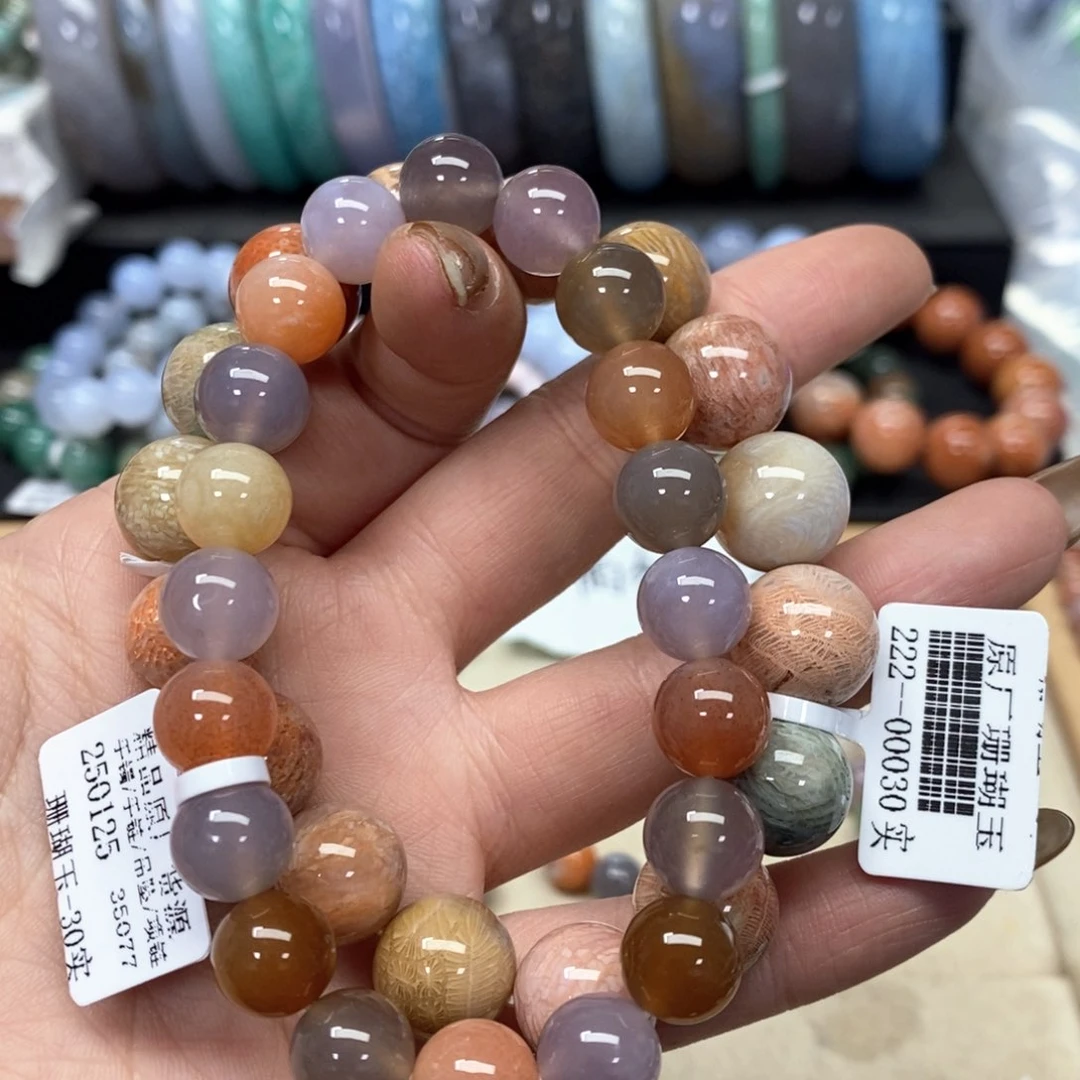 硅化珊瑚（珊瑚玉）手链未镶嵌花179