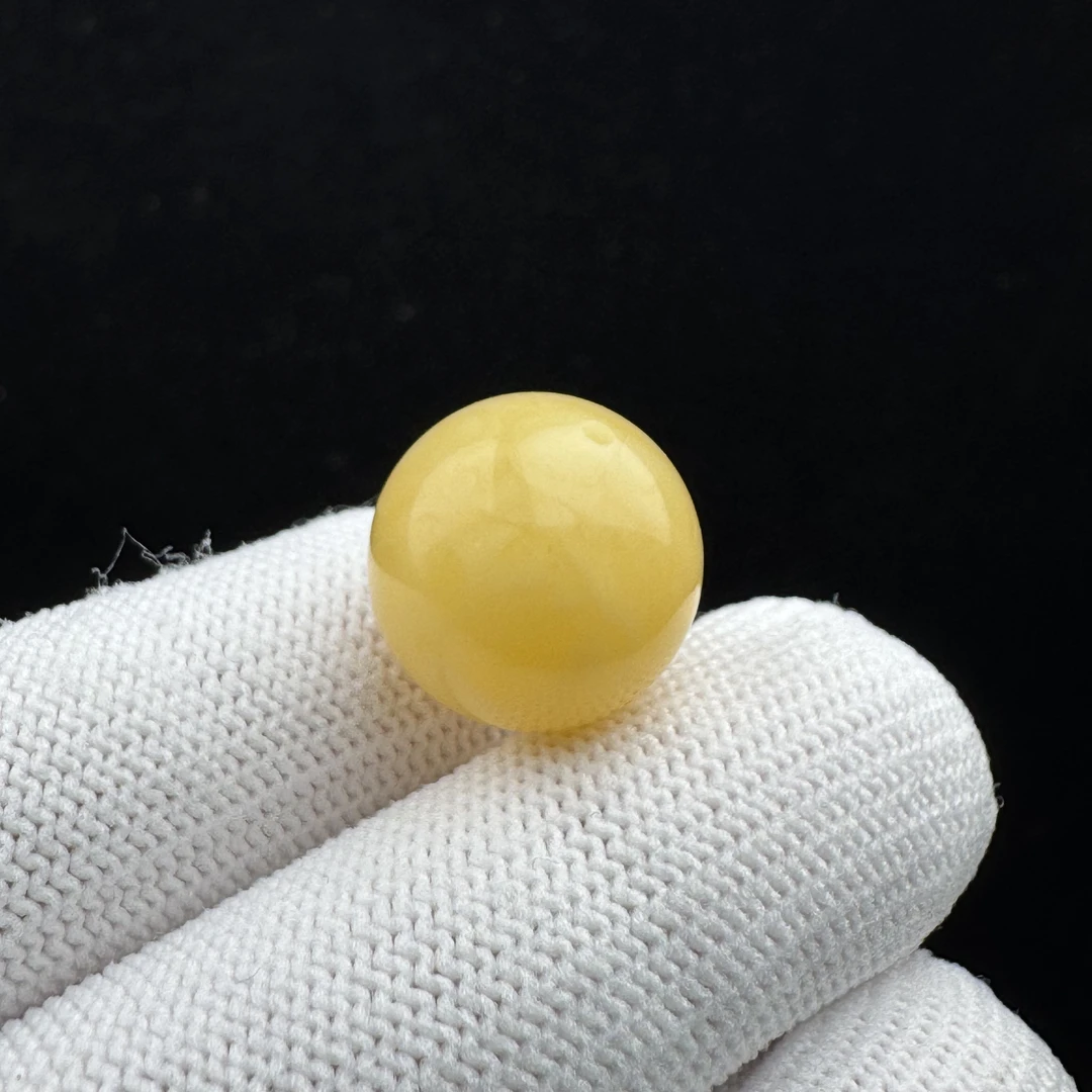 M7685天然蜜蜡 妖花圆珠 15.3mm支持鉴定 假一罚四