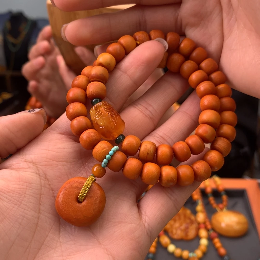 蜜蜡手串未镶嵌天然