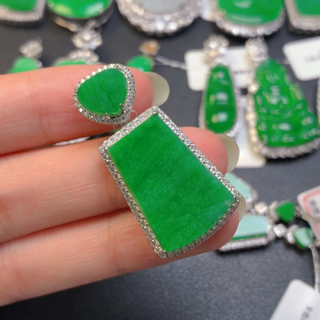 翡翠银S925镶嵌颈饰