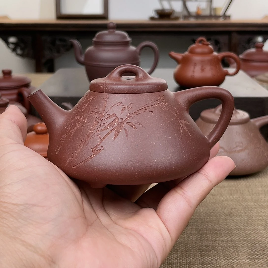 茶壶紫砂子冶 200cc 原矿底板料紫泥