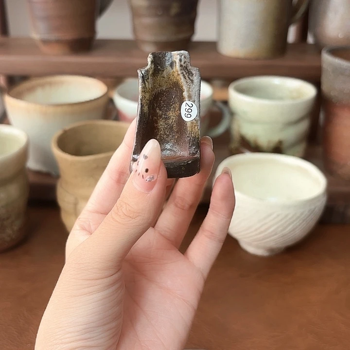 日本备前烧瓦片茶宠