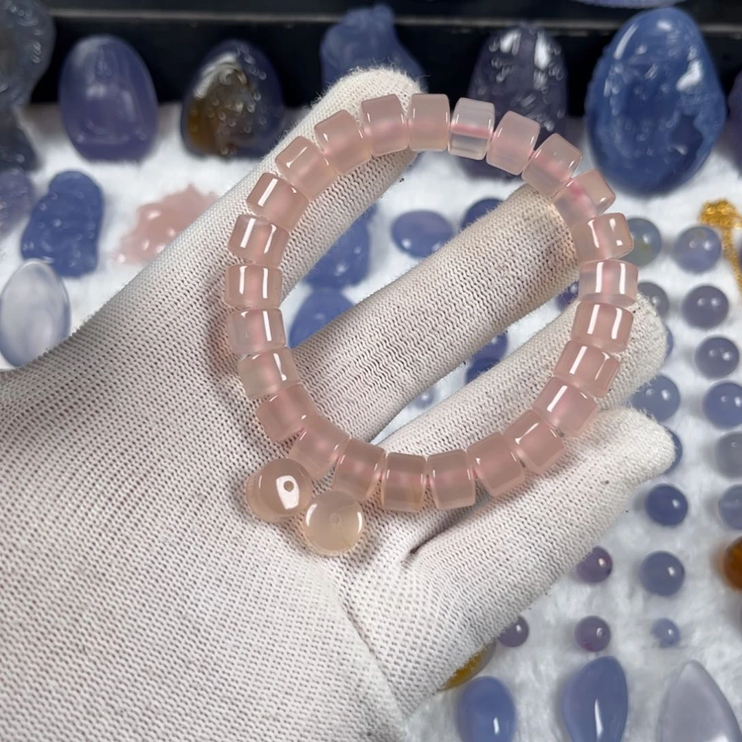 玛瑙手链未镶嵌?****粉玛瑙手链