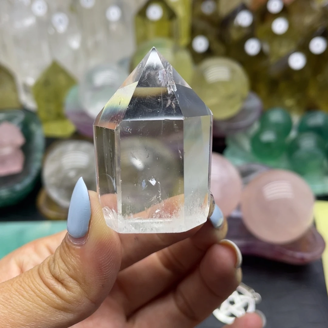 水晶珠宝半成品未镶嵌37白水晶柱