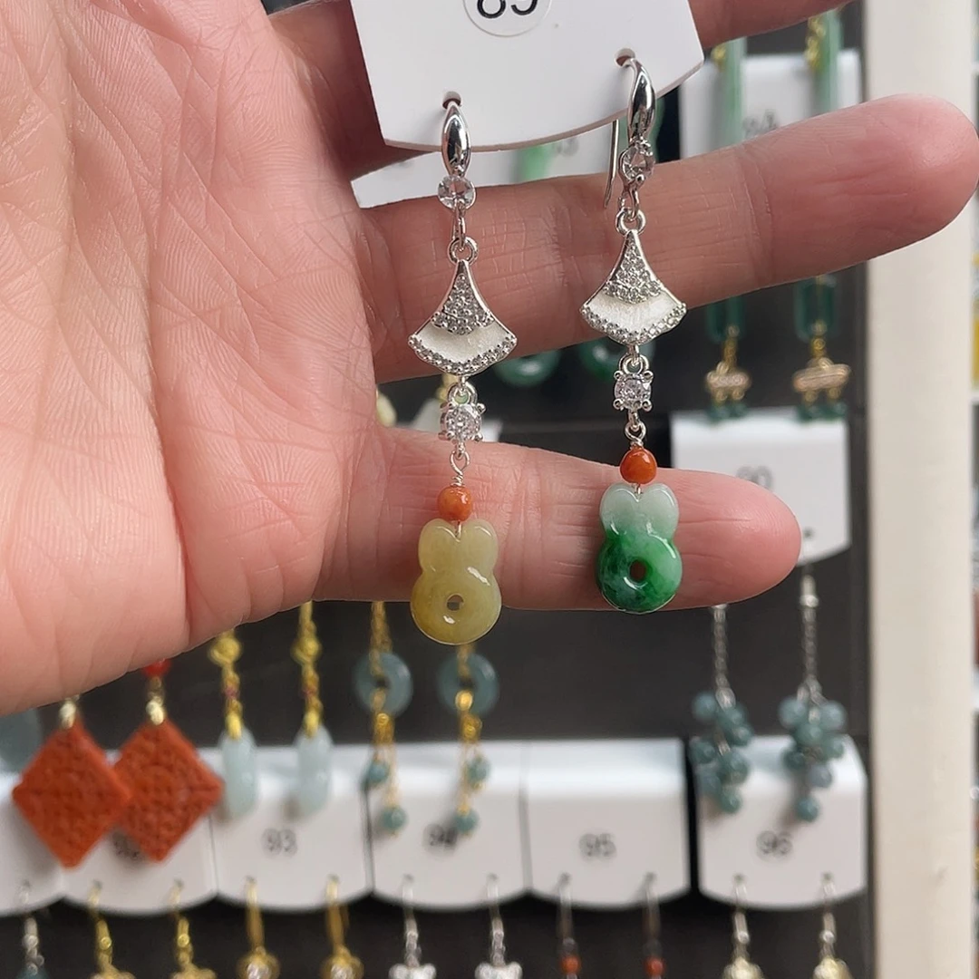 上***6翡翠未镶嵌耳饰89