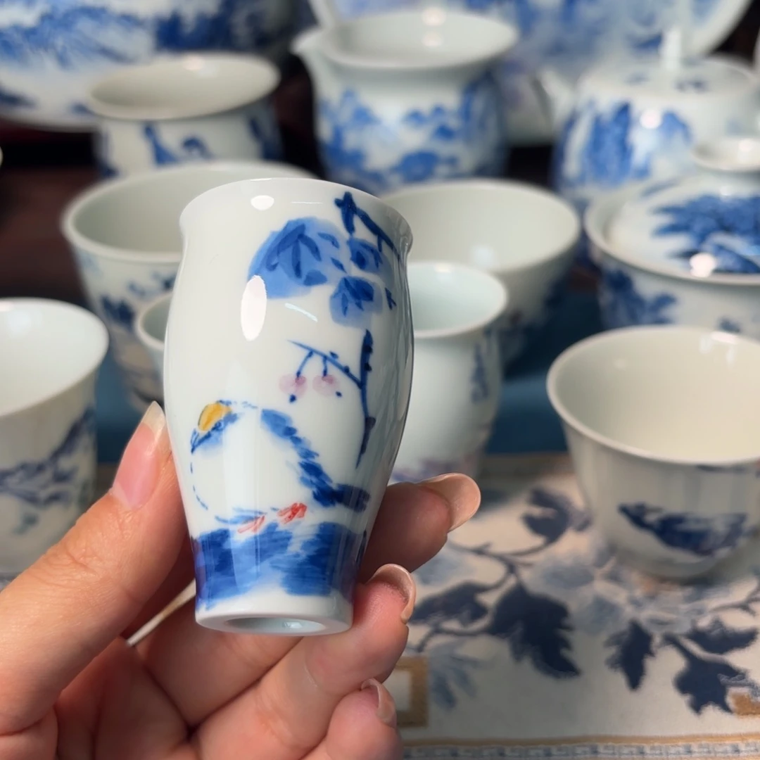 杯j****2柴窑青花瓷写意杯