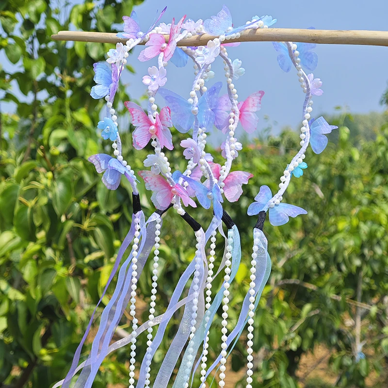 【优艾美】 新款仙女风蝴蝶长飘发箍材料包亲子手工DIY制作材料套餐