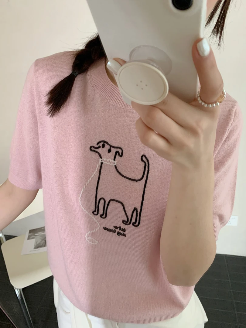 【素简.500108】春款上新天爽亚披肩线条狗女装上新针织衫（5.9福利）