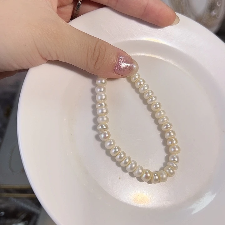 银S925镶嵌淡水珍珠时尚设计款天然淡水珍珠