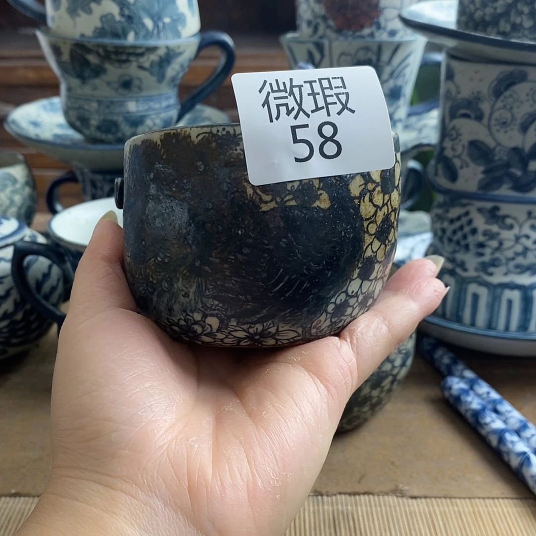 手工手绘青花高温陶瓷