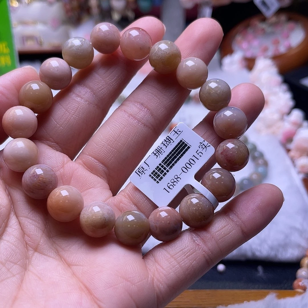 硅化珊瑚（珊瑚玉）手串未镶嵌浅****。444