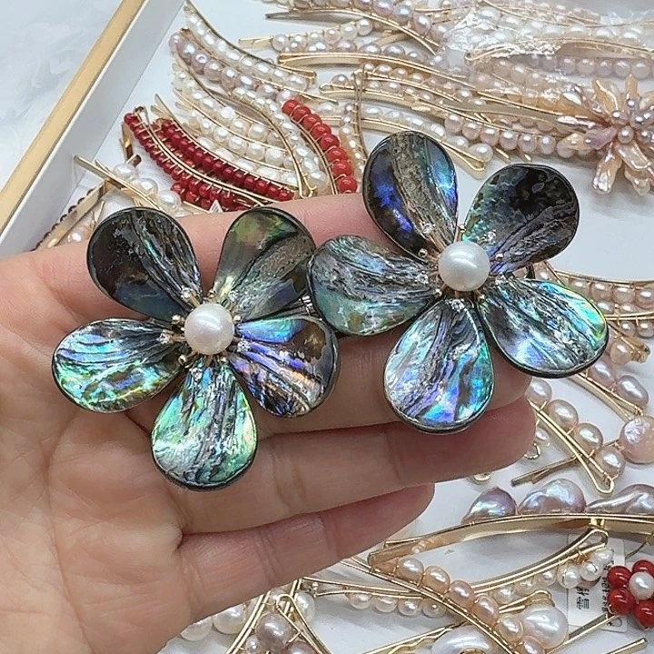 淡水珍珠发饰银S925镶嵌