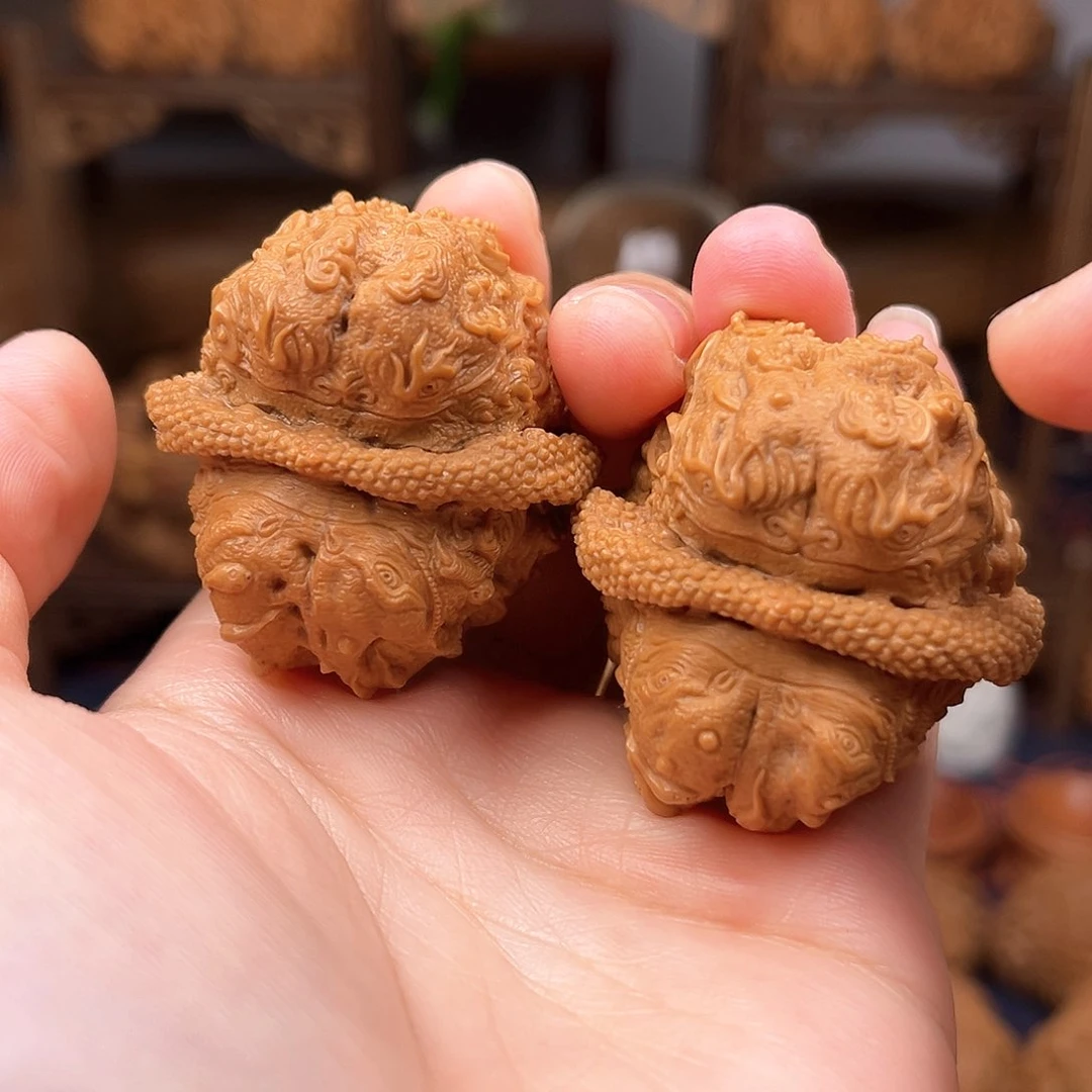 核桃把件(**)39荷叶金蟾