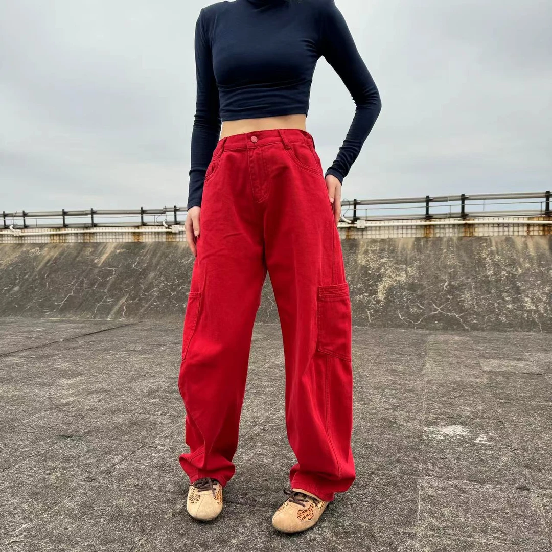 爆款春款水洗弯刀裤拖地裤高腰显瘦8365百搭软牛仔裤女宽松大码