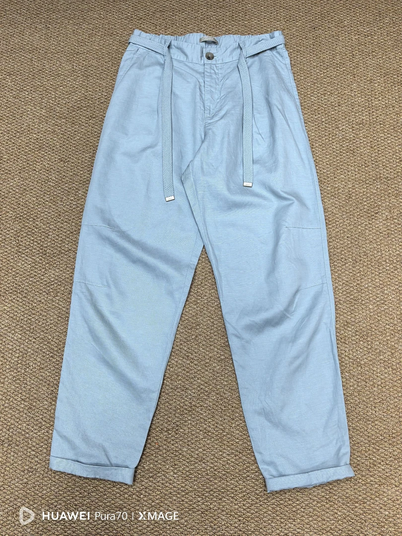 TANGGNAT 天丝亚麻直筒小脚裤女休闲百搭宽松