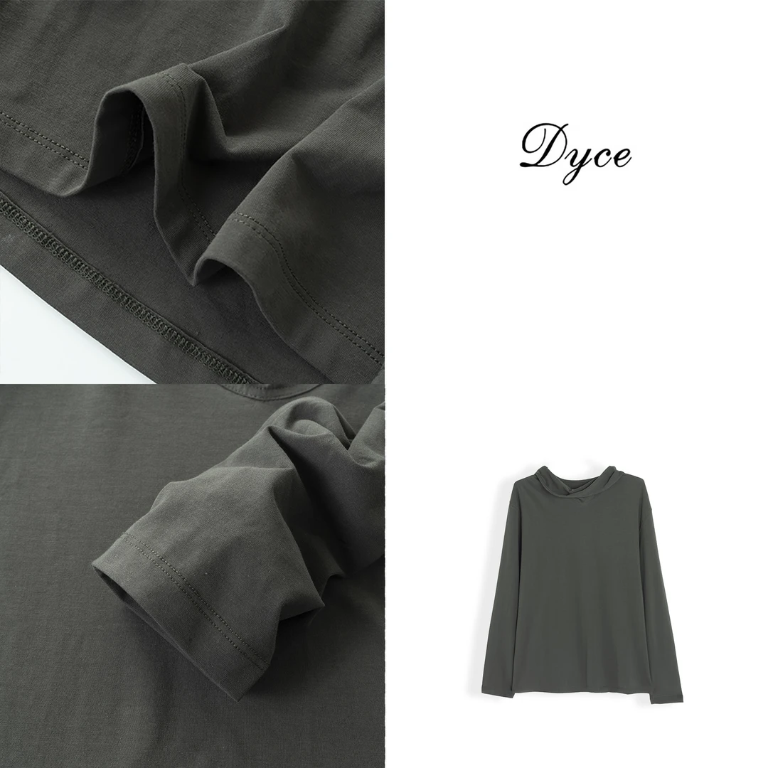 设计师款围巾领打底衫长袖T