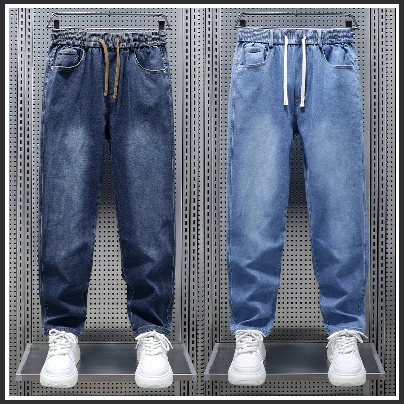 奥派鲨秋季新款微锥牛仔裤子男2025早秋爆款简约百搭小直筒锥形裤