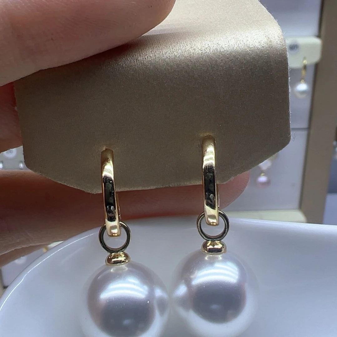 银S925镶嵌淡水珍珠耳饰