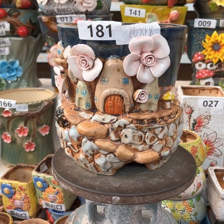 紫砂花盆粗陶材质多肉花盆