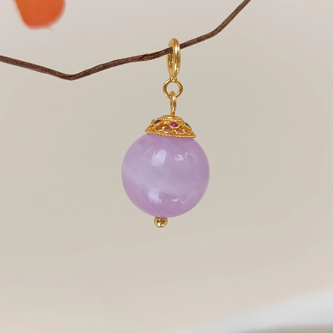 紫锂辉单珠小吊坠